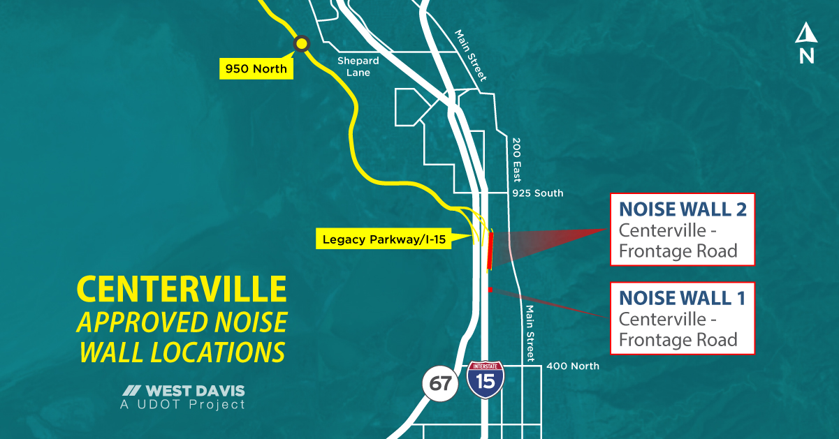 West Davis Approved Noise Wall Map - Centerville